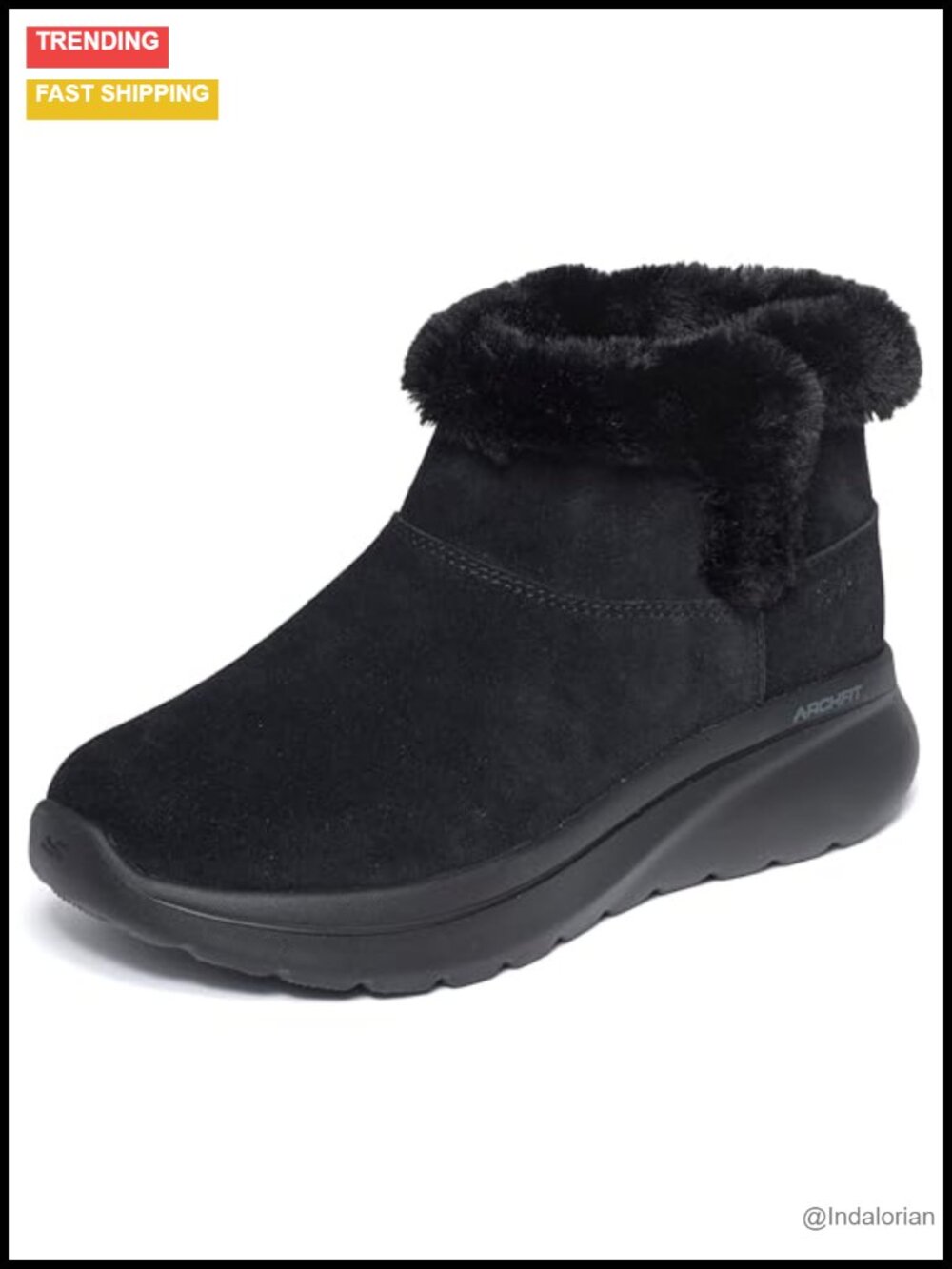 Hands Free Slip-Ins Ankle Bootie Faux Fur Chenille Comfort